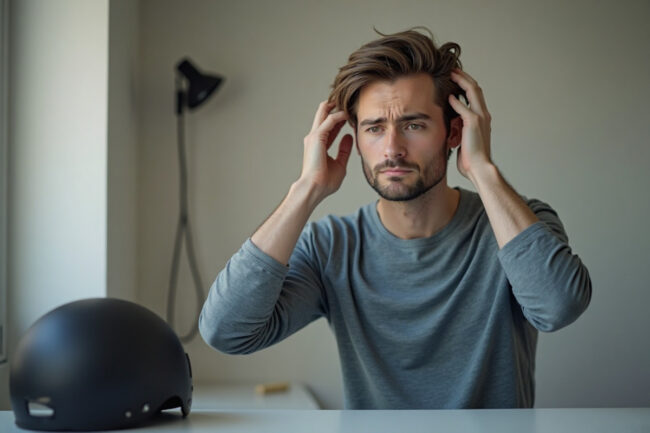 gorra casco no provoca caída del pelo